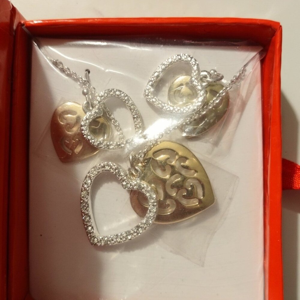 Avon-Tales Of Love Necklace and Earrings Set-Vintage/ Retired-NEW IN BOX